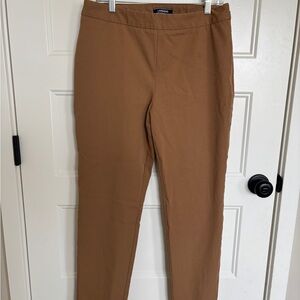 Lands' End Tan Mid Rise Slim Leg Pants 8 Tall